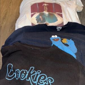 3 Cookies T shirts Scarface KAWS SESAME ST